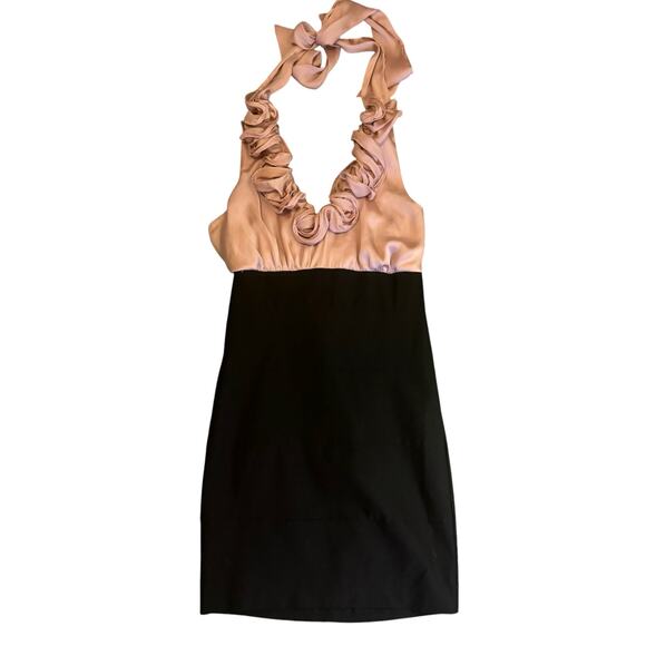 Have & Have Blush Rosette Halter top Mini Dress Y2K Size M Can also fit S - Picture 1 of 8